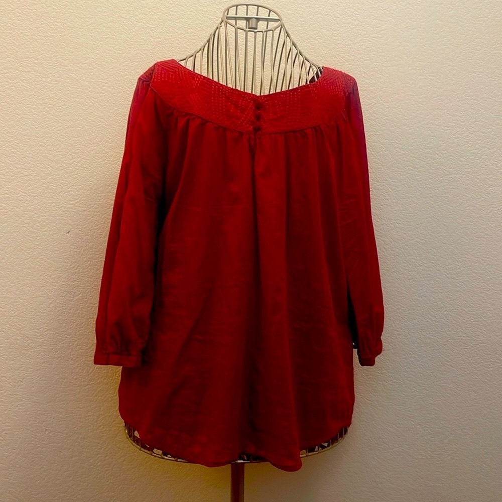Lauren cotton wine colored top. Like new!